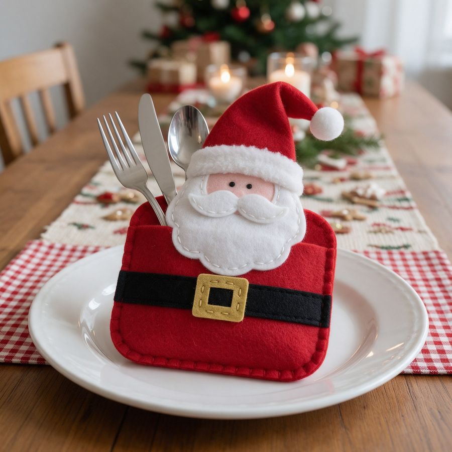 Portaposate Babbo Natale in feltro (immagine illustrativa)