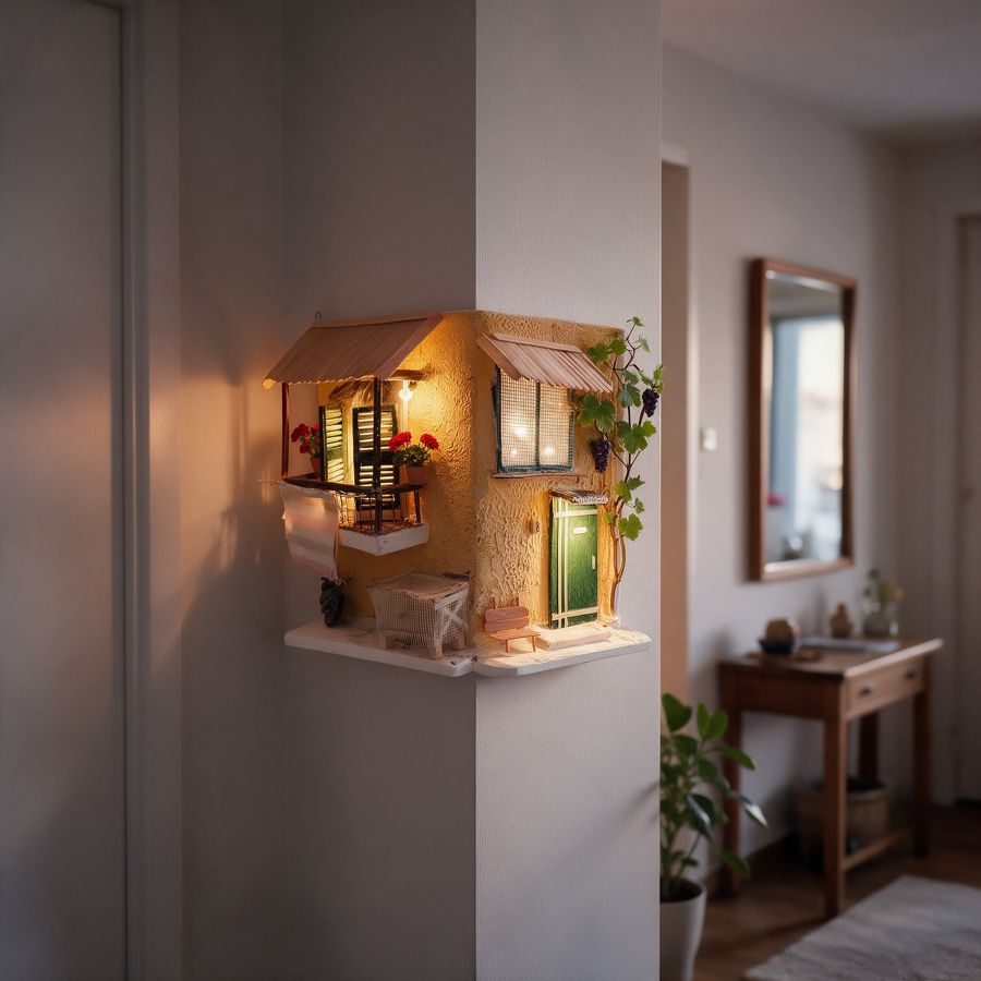 La casa d'angolo color ocra