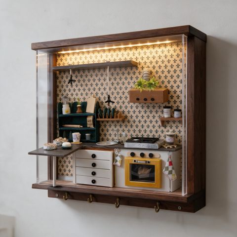 La cucina in miniatura da parete